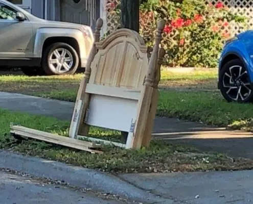 image of quality bed frame furniture found used on curbside