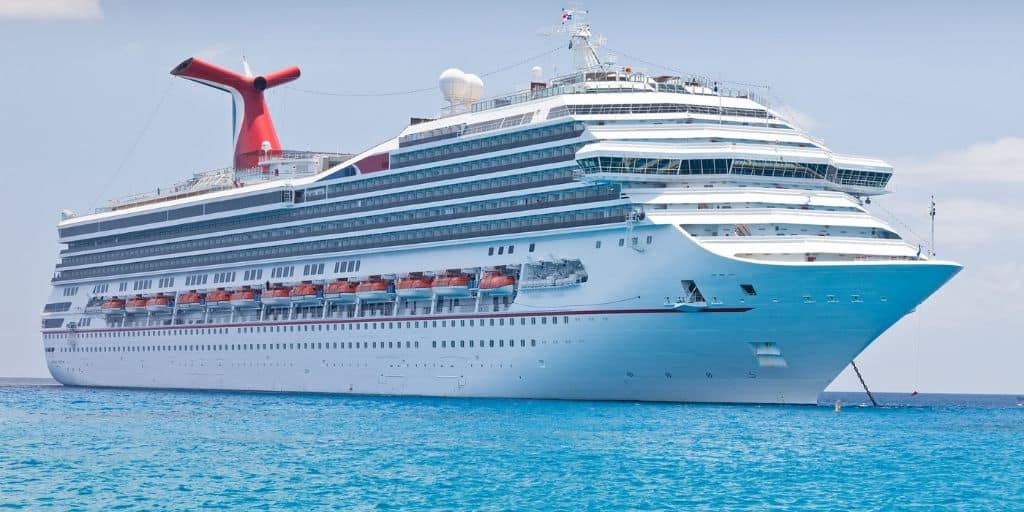 gorgeous cruise ship on Caribbean blue waters