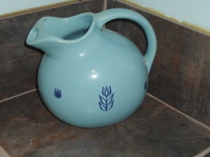 picture of turquoise pitcher from the 1950s from my grandmother