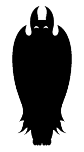 cartoon image of black menace monster