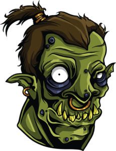 cartoon image of green monster
