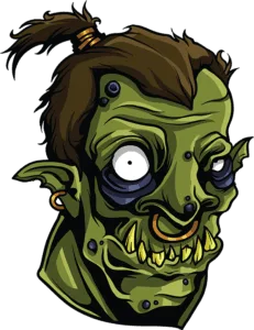 cartoon image of green monster