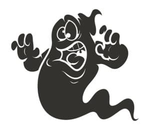 cartoon image of black ghost