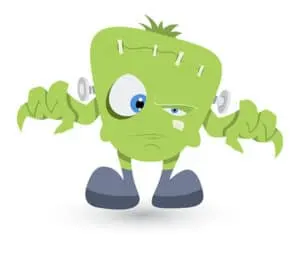 cartoon image of green monster