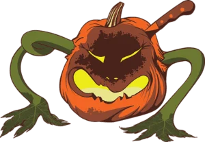 cartoon image of pumpkin monster
