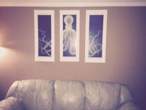 picture of DIY octopustriptych in my library