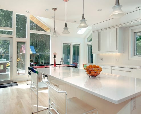 gorgeously renovated, white kitchen