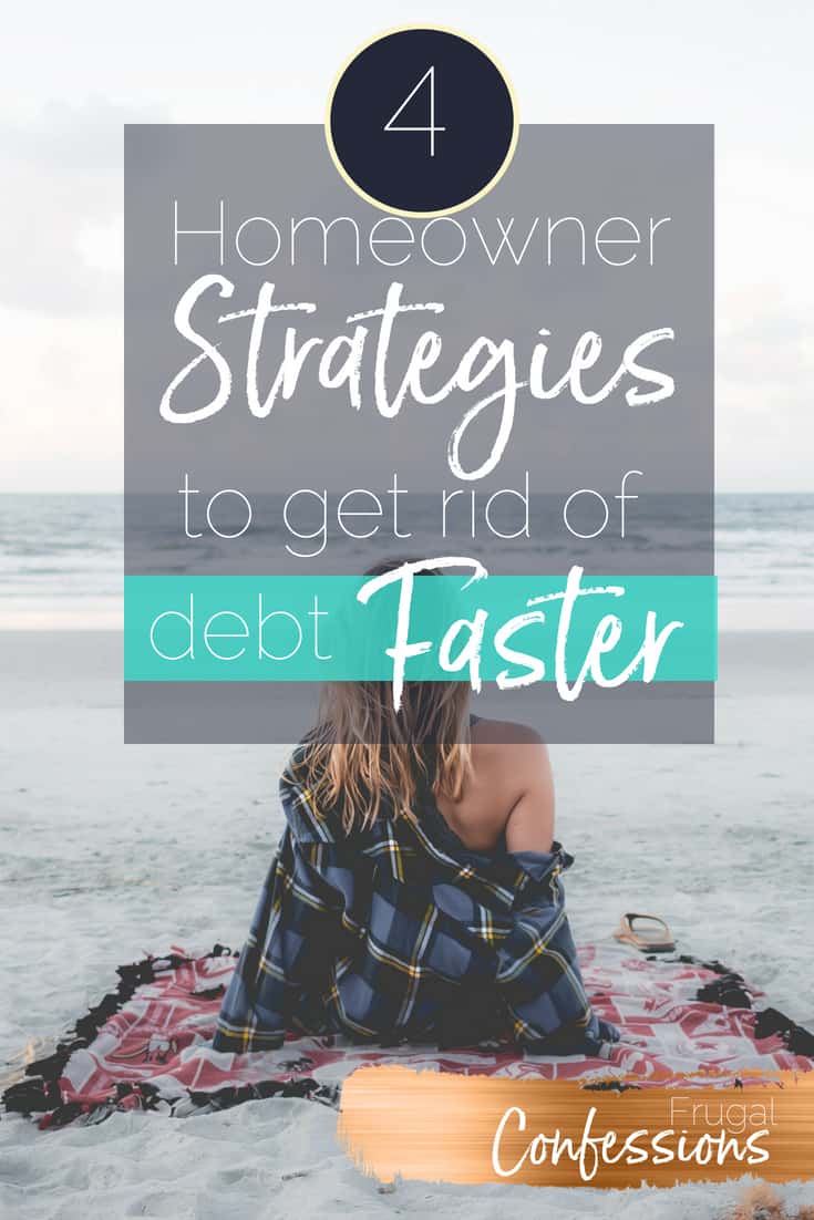 Are you a homeowner who also has high-interest debt (such as credit cards or student loans)? I’ve got 4 specific strategies you can take advantage of just because you own a home. #debtpayoff #debt #tips #personalfinance #howtopayoffdebt | https://www.frugalconfessions.com/debt/homeowners-can-manage-debt.php