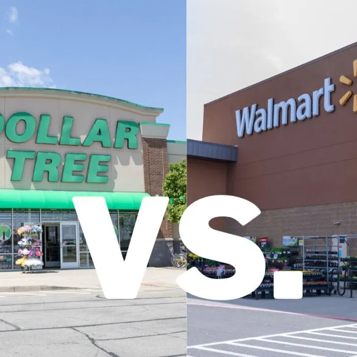 dollar tree store photo vs. walmart store photo side by side