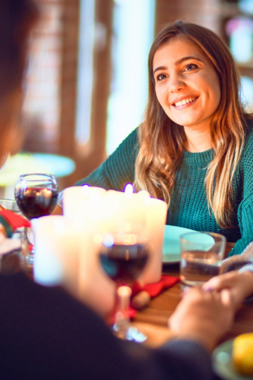 couple at home with candlelight doing an at home date night box subscription