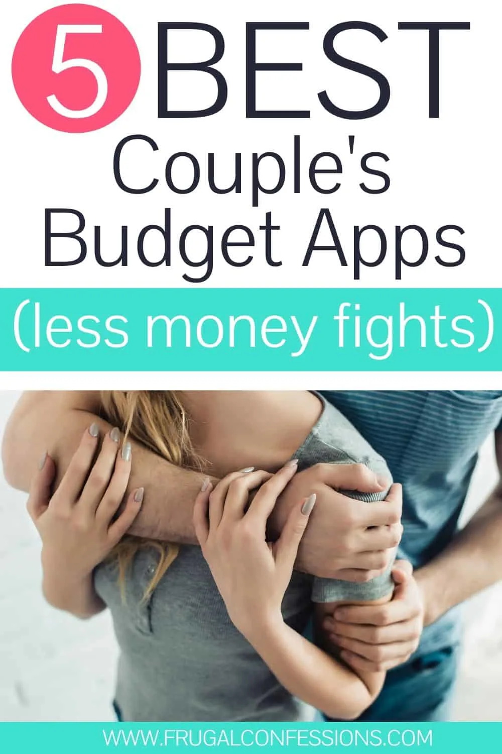 couple with arms around each other, text overlay 