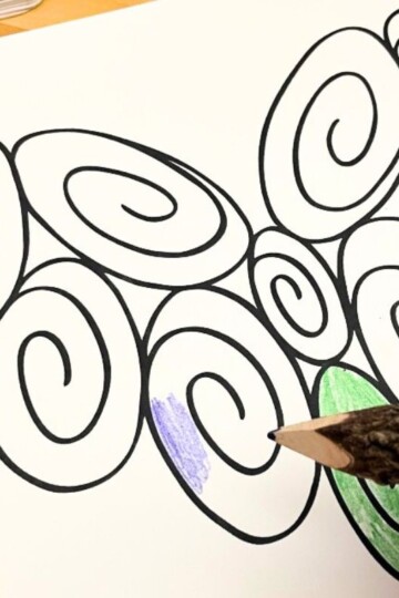 woman coloring in debt free printable swirly tracker