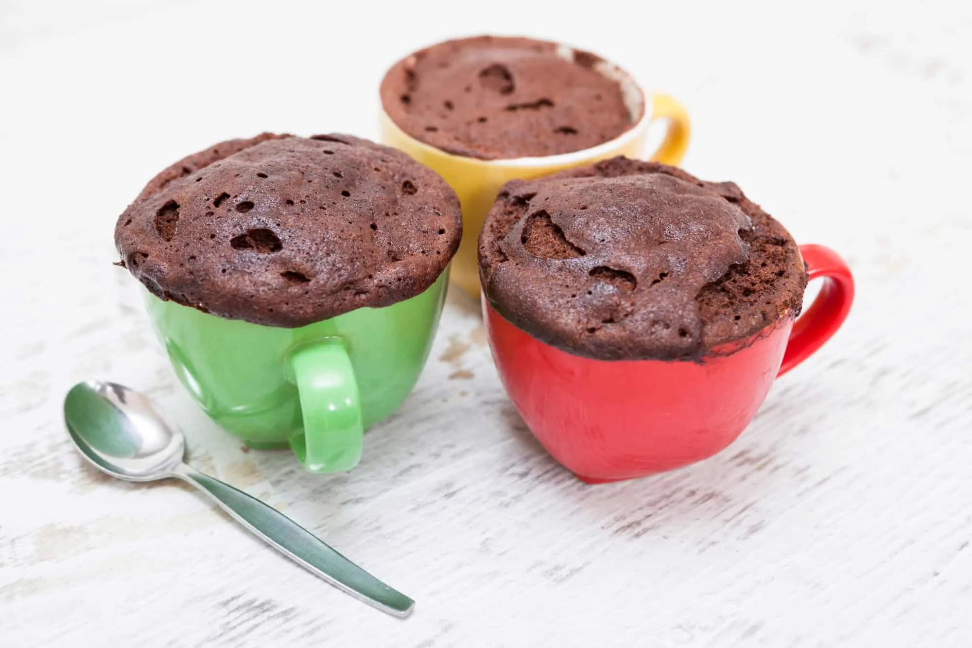 screenshot of warm chocolate cake in a mug made from non perishable pantry ingredients