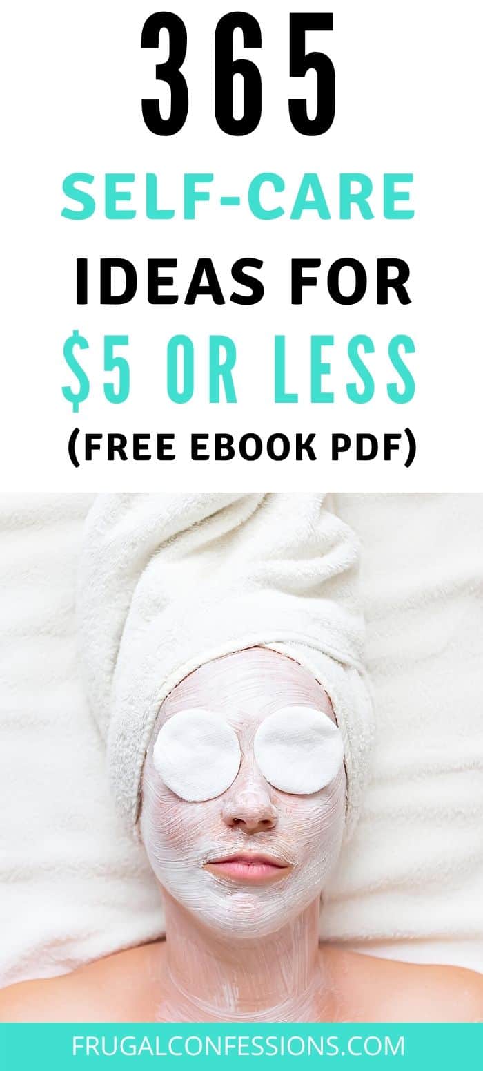 woman in spa towel and spa towel on head with cucumbers on eyes, text overlay