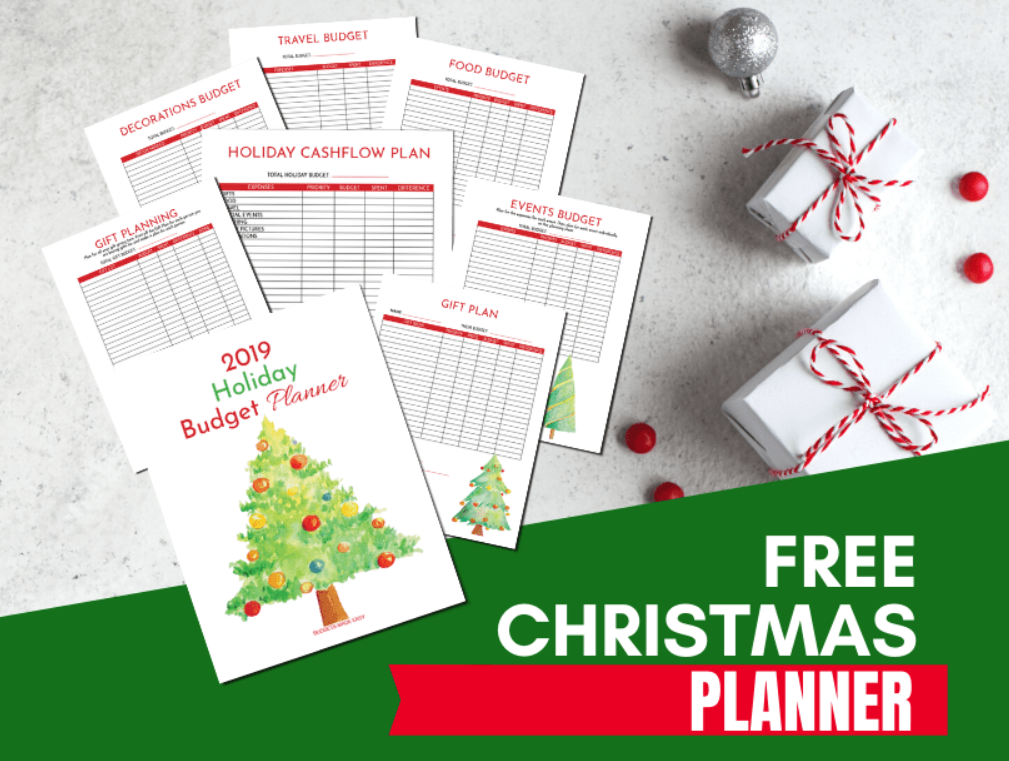 screenshot of Christmas budget planner printable worksheets from Budgets Made Easy