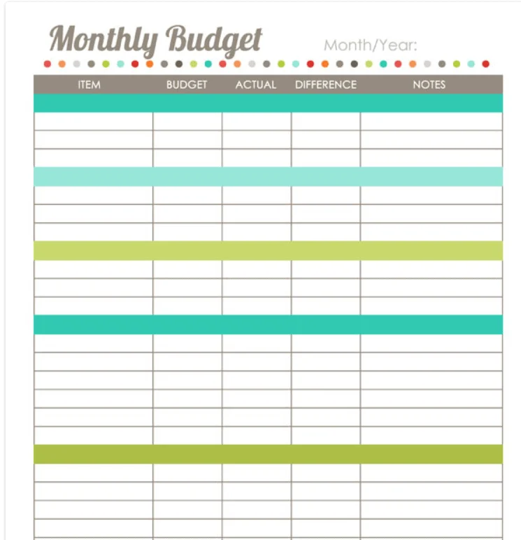 screenshot of Harmonized House Project cute budget printable