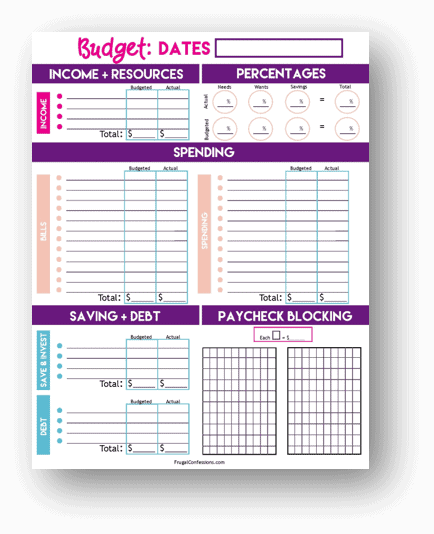 how to manage money worksheet for budgeting by the month