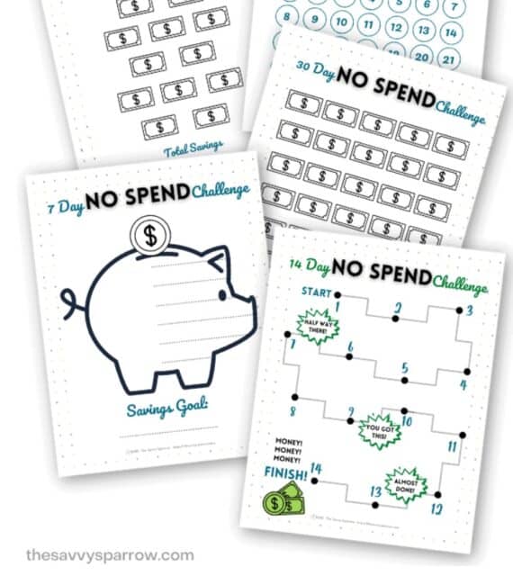 11 no spend trackers to use with your no spend challenge