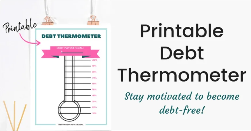 pink and blue debt thermometer debt payoff visual printable