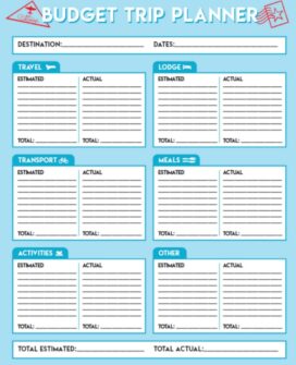 7 Free Vacation Budget Worksheet Printables (Start Planning!)