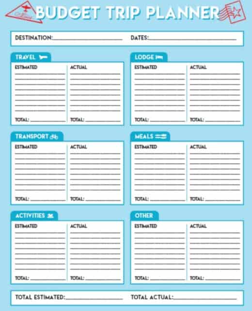 7 Free Vacation Budget Worksheet Printables (Start Planning!)