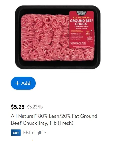 package of ground beef from walmart