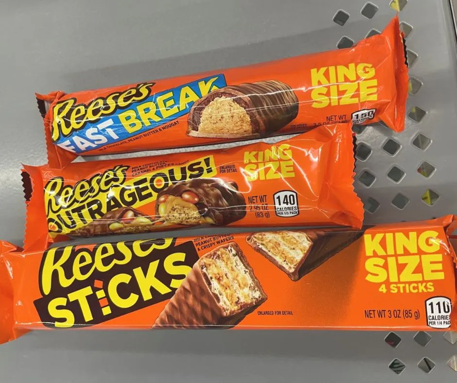 Photo of Reese's fast break, outrageous, and sticks bars
