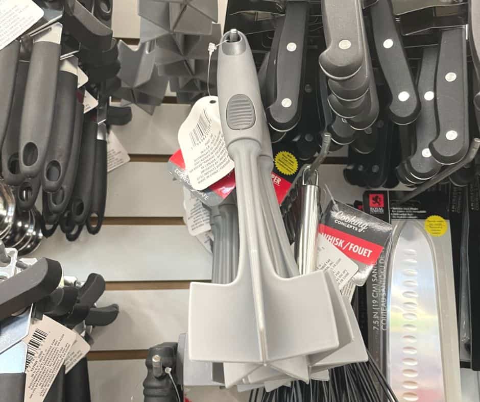 gray meat masher on Dollar Tree shelf