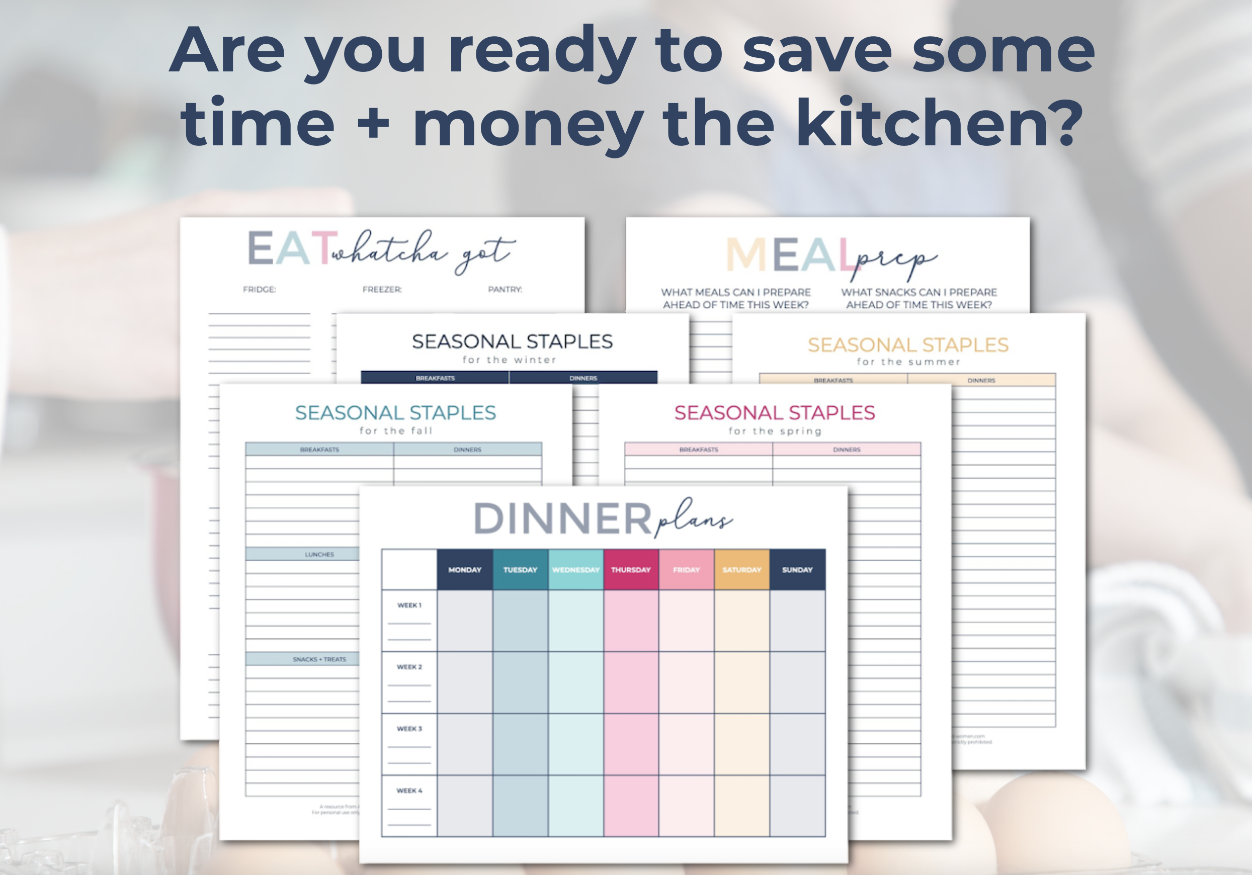 pretty fridge inventory printables and meal planning from pantry