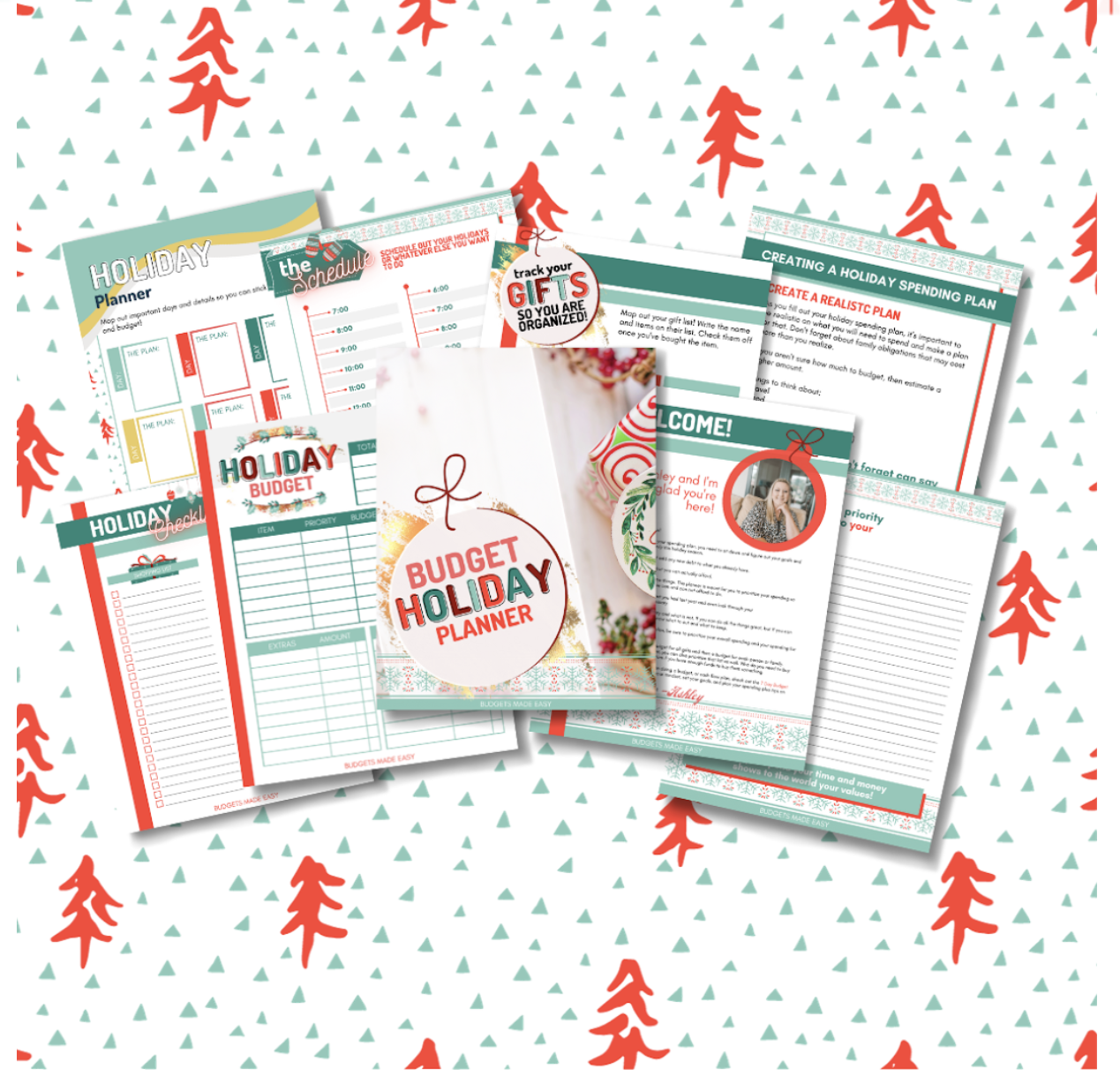 screenshot of Christmas budget planner printable worksheets from Budgets Made Easy