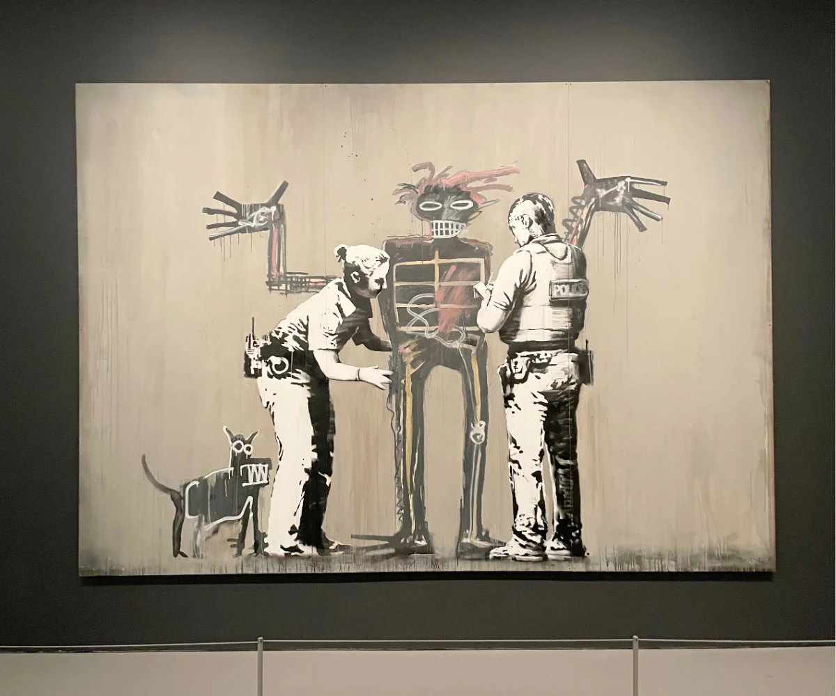 huge Banksy painting on wall