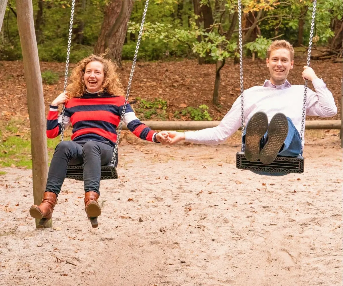 couple swinging and having fun