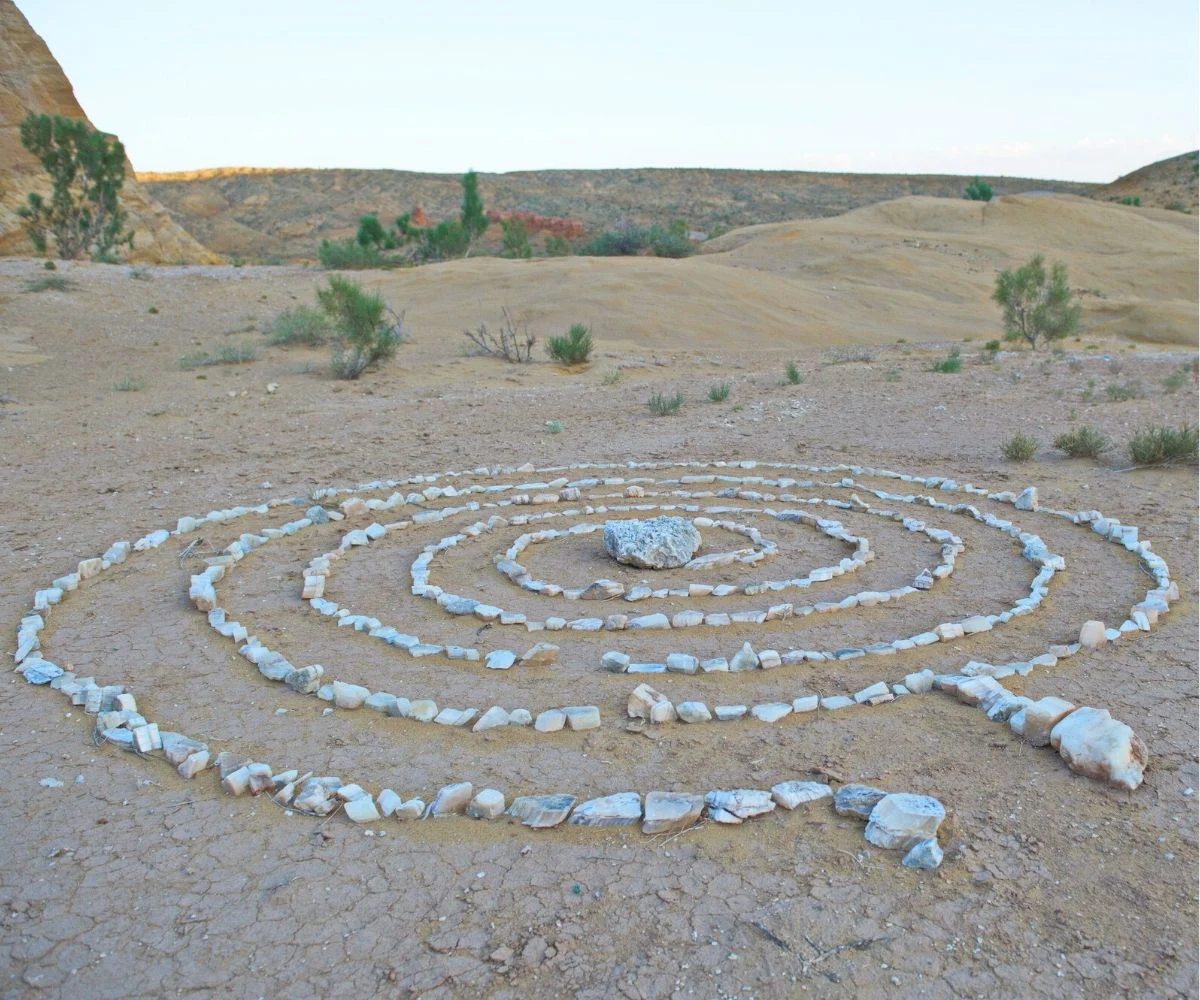 labyrinth walk in the middle of nature