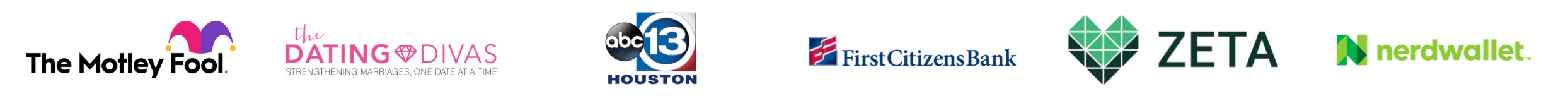 row of publishing logos where Amanda's work has appeared like The Motley Fool and Nerdwallet